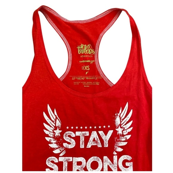 Raw Threads * Stay Strong and Be A Hero Running Race Day Tank Top - Picture 2 of 3